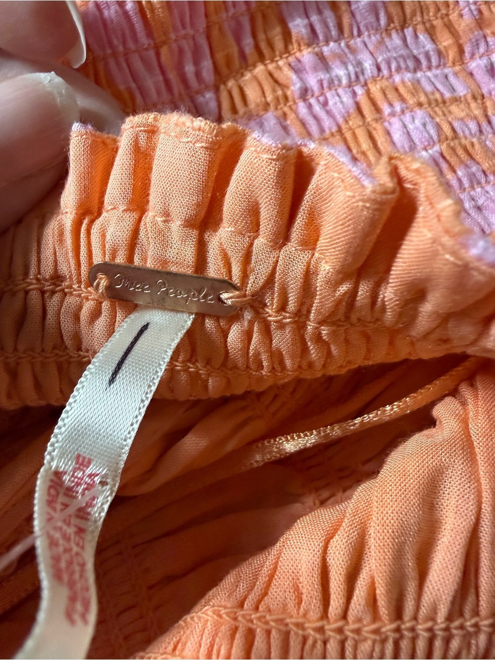 Free People Annalise Bubble Mini Dress Pink And Coral Combo NWOT Small S - Picture 6 of 7